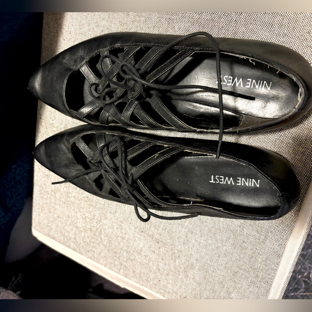 Nine West Leather Lace Up Flats